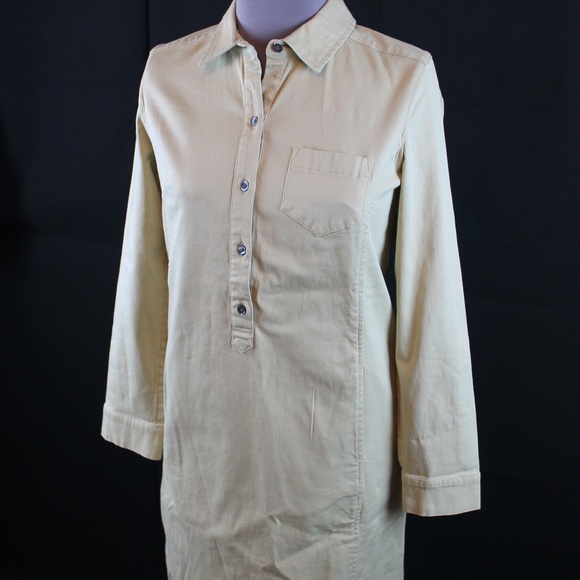 J. Jill Dresses & Skirts - J. Jill Chino Shirt Dress 4 Cotton Stretch Tan NEW